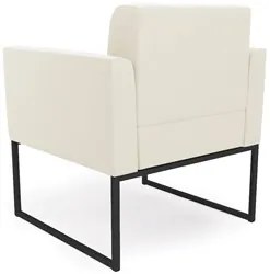 Poltrona Base Industrial Preto Kit 2 Ana Veludo Bege - Ibiza
