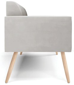 Sofá Namoradeira Pés Palito Natural Marisa Veludo D03 - D'Rossi - Cinza