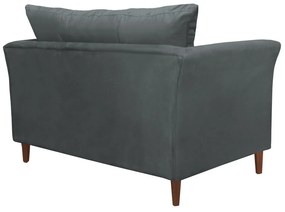 Namoradeira Ibis Decorativa 2 Lugares 1,35 m Recepção Quarto Sala Suede Cinza Grafite