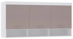 Armário Aéreo Ponte Modulado 165cm Taiga Branco/Cinnamon L01 - Mpozena