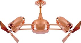 Ventilador De Teto Madeira Aco Cobre 220V Duplo Dinamico