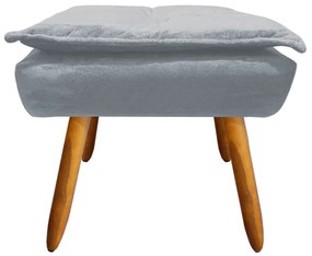 Puff Banqueta Decorativo Pé Palito Opala Suede D03 - D'Rossi - Cinza