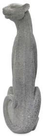 Escultura Decorativo Pantera Em Poliresina Cinza 52x19x17 Cm - D'Rossi