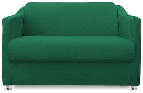 Namoradeira Cecilia 2 Lugares Suede Verde Bandeira 1,20 m Decorativa Sala Recepção