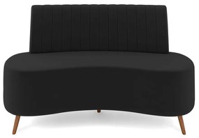 Sofá 2 Lugares Living 160cm Pé Palito Maraú Veludo K01 - D'Rossi - Preto