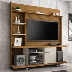 Estante Home Theater Para TV Até 47 Pol. Taurus Cinamomo/Off White/Rip