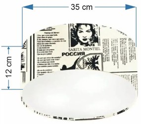 Plafon Cilíndrico Md-3046 Cúpula em Tecido 35x12cm Ny-Jornal - Bivolt
