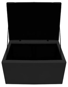 Calçadeira Copenhague 90 cm Solteiro Suede Preto - ADJ Decor