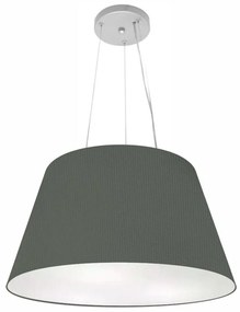 Lustre Pendente Cone Md-4141 Cúpula em Tecido 30/50x35cm Cinza Escuro - Bivolt