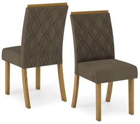 Kit Conjunto 2 Cadeiras Vita Sala de Jantar Nature Bege