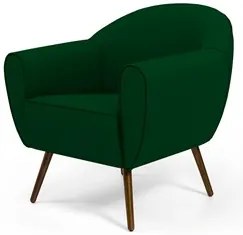 Poltrona Decorativa Sala de Estar Pés Palito Madeira Nina C-303 Veludo