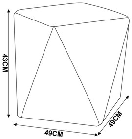 Puff Decorativo Sala de Estar Blois Pvc Marrom G15 - Gran Belo