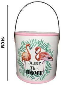 Vaso Decorativo em Cerâmica com Alça Branco 14cm - D'Rossi