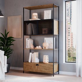 Estante 01 Porta New 180 cm Vermont e Preto - D'Rossi