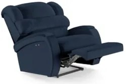 Poltrona do Papai Reclinável Kalie Power Touch USB FH9 PU Azul - Mpoze