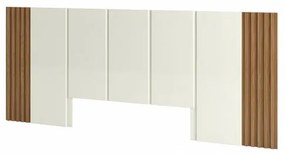 Cabeceira Painel Casal Pajucara na cor Off White com Freijo 270cm - 64750 Sun House