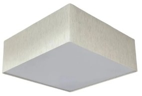 Plafon Quadrado Md-3000 Cúpula em Tecido 25x25x12cm Linho Bege - Bivolt
