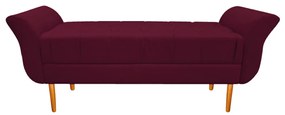 Recamier Estofado Ari 160 cm Queen Size Suede Bordô - ADJ Decor