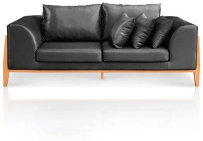 Sofá 2 Lugares Living 225cm Base de Madeira Lucy Facto Escama Preto C05 - D'Rossi