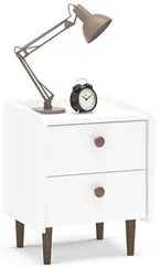 Mesa De Cabeceira 2 Gavetas Luisiana Branco - Politorno