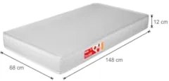Colchão Quarto Mini Cama 148x68x12cm Kit 3 Branco - Prorelax