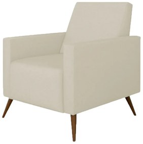 Poltrona Decorativa Amamentação Gabi Pés Palito Suede Bege