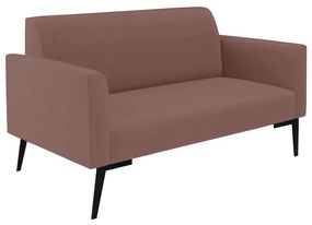 Sofá Namoradeira com Poltrona Pés Villach Marisa Veludo D03 - D'Rossi - Rose