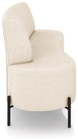 Sofá 2 Lugares Orgânico 135cm Maraú Bouclê K01 - D'Rossi - Bege - Ferro Preto