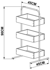 Estante Multifuncional C/ 3 Caixas - Vermont Estrutura Preta