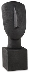 Escultura Decorativa "Face" em Poliresina Preto 42x14,5 cm - D'Rossi