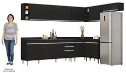 Armário de Cozinha Modulado de Canto 8 Peças CP26 Balcão com Tampo Pre
