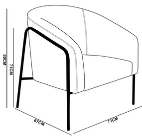 Poltrona Sala Industrial Alta Champanhe Stella Veludo D03 - D'Rossi - Bege