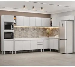 Armário de Cozinha Modulada de Canto 9 Peças CP04 Balcão Branco - Lumi