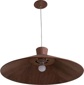 Pendente Conico Madeira Nogueira 64Cm