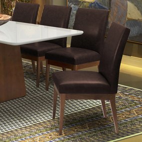 Conjunto 6 Cadeira Decorativa Luana Factor Marrom
