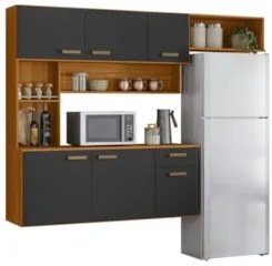 Cozinha Suspensa Lilian Freijó UV/Grafite Acetinado Z44 - Mpozenat