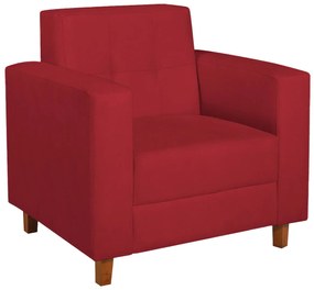 Poltrona Decorativa Denver Suede Vermelho - ADJ Decor