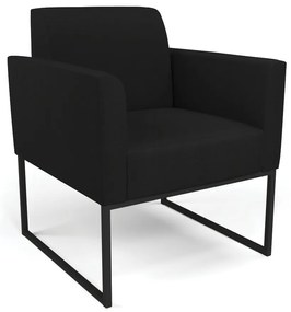 Sofá Namoradeira com Poltrona Base Industrial Preto Marisa Linho D03 - D'Rossi - A79 Preto