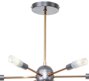 Pendente Flash 56X56X46Cm Sputnik Com Tubo Ponteira Acrílico Metal Alu... (HONEY)