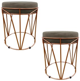 KIT 02 PUFF BABU SUEDE BASE COBRE DROSSI - Marrom Rato