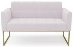 Sofá Namoradeira Base Industrial Dourado Ana Bouclé Rosê - Ibiza