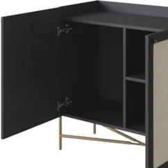 Balcão Aparador Buffet Cantinho do Café Pé Metal Arlo A10 Nero/Dourado
