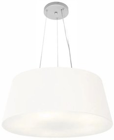 Lustre Pendente Cone Md-4062 Cúpula em Tecido 25/60x50cm Branco - Bivolt
