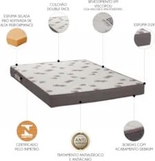 Colchão Casal Light Bordado Espuma D28 Selada 138x188x14cm   - Ortobom