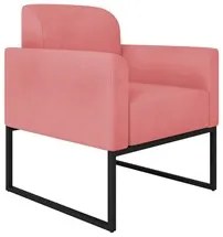 Kit Namoradeira e 1 Poltrona Decorativa Base Industrial Preta Maressa