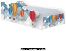 Cama Solteiro Infantil Baixa Para Colchão 188x88cm Balões K06 - Mpozen