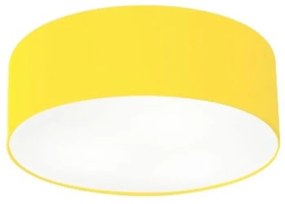 Plafon Cilíndrico Md-3005 Cúpula em Tecido 40x12cm Amarelo - Bivolt