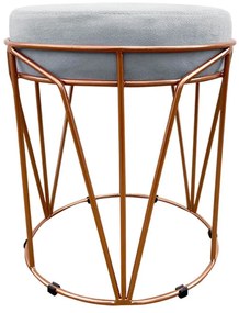 Puff Multiuso com Mesa Babu 2 em 1 Suede Base Cobre D'Rossi - Cinza