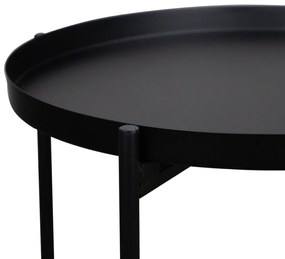 Mesa Lateral Multiuso Redonda Base Industrial Preto 40 Cm - D'Rossi