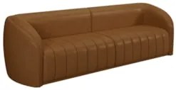 Sofá Living Decorativo 3 Lugares 252cm Meris Z32 Sintético Caramelo -